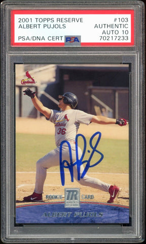 2001 Topps Reserve #103 Albert Pujols RC Rookie On Card PSA Authentic Auto 10