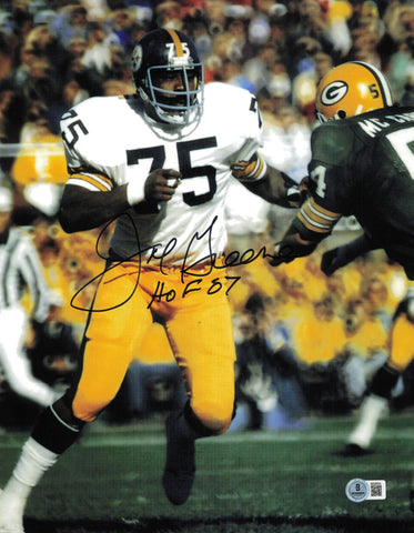Joe Greene Autographed Signed 11x14 Photo Steelers "HOF 87" Beckett QR #BS30534