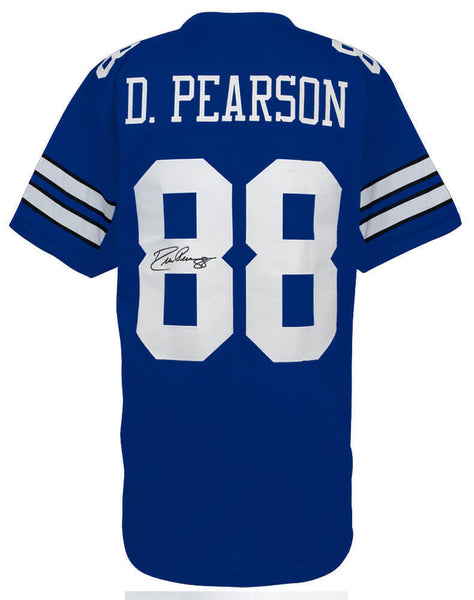 Drew Pearson (COWBOYS) Signed Navy Custom Football Jersey -(SCHWARTZ SPORTS COA)
