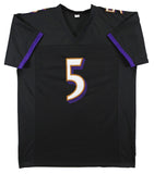 Joe Flacco Authentic Signed Black Pro Style Jersey Autographed BAS Witnessed