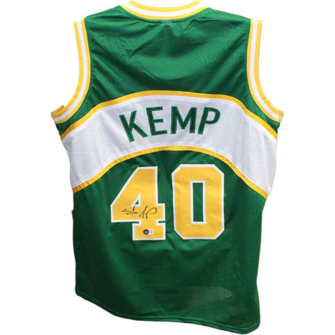 Shawn Kemp Autographed/Signed Pro Style Jersey Green Beckett 42558