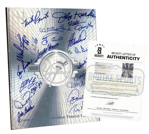 Yogi Berra, Lou Piniella, David Wells Signed Yankees 100th Anniversary Program