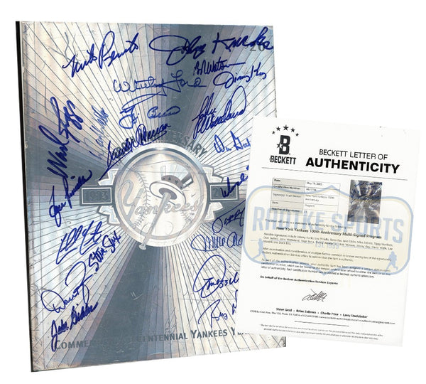 Yogi Berra, Lou Piniella, David Wells Signed Yankees 100th Anniversary Program