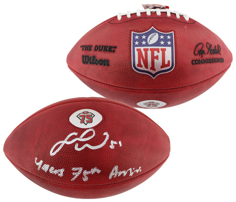 Fred Warner "49ers 75th Anniversary" Signed "The Duke" Nfl Football BAS Wit