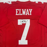 Autographed/Signed John Elway Stanford Red College Football Jersey JSA COA