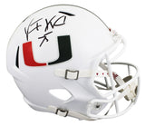 Miami Vince Wilfork Signed Full Size Speed Rep Helmet W/ Case BAS Witnessed