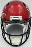Tank Dell Autographed Texans Flash Red Full Size Speed Helmet JSA #AS41573