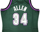 BUCKS RAY ALLEN AUTOGRAPHED AUTHENTIC M&N 96-97 ROOKIE JERSEY XL BECKETT 221292