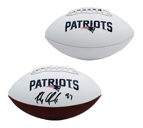 Rob Gronkowski Signed New England Patriots White NFL Football