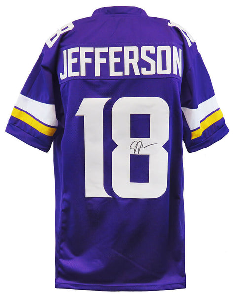 Justin Jefferson (VIKINGS) Signed Purple Custom Football Jersey - (SS COA)
