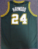 SONICS SPENCER HAYWOOD AUTOGRAPHED SIGNED GREEN JERSEY "HOF 15" MCS HOLO 104224