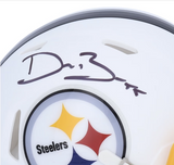 DEVIN BUSH Autographed Pittsburgh Steelers White Matte Mini Helmet FANATICS
