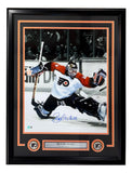 Ron Hextall Signed Framed 16x20 Philadelphia Flyers Save Photo BAS