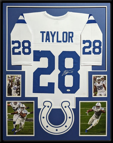 FRAMED INDIANAPOLIS COLTS JONATHAN TAYLOR SIGNED JERSEY JSA COA