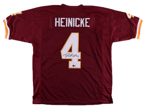 TAYLOR HEINICKE SIGNED WASHINGTON REDSKINS COMMANDERS #4 BURGUNDY JERSEY BECKETT