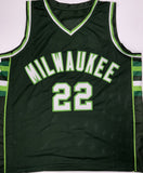 RICKY PIERCE Signed Custom Replica Green / White Bucks Jersey AUTO - BAS