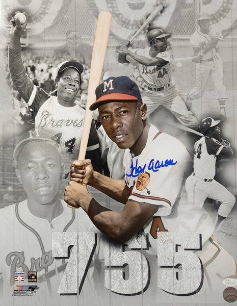 Braves Henry HANK AARON Signed 16x20 AUTO Photo #2 AUTO ~ HOF '82 1957 MVP JSA