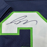 Framed Autographed/Signed Jamal Adams 33x42 Seattle Navy Blue Jersey JSA COA