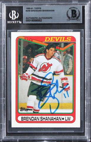 Devils Brendan Shanahan Authentic Signed 1990 Topps #259 Card BAS Slabbed