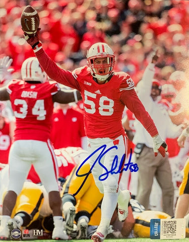 WI Badgers All American Linebacker JOE SCHOBERT Signed 8x10 Photo #3 AUTO