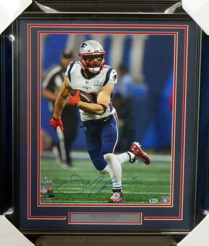 JULIAN EDELMAN AUTOGRAPHED FRAMED 16X20 PHOTO PATRIOTS SB LIII BECKETT 151423