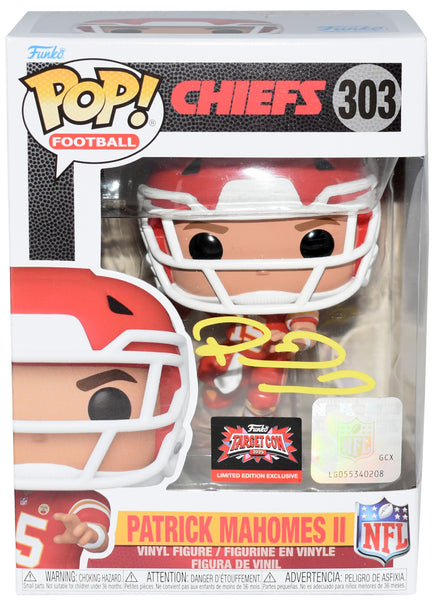 PATRICK MAHOMES SIGNED KANSAS CITY CHIEFS #303 FUNKO POP FIGURE BECKETT