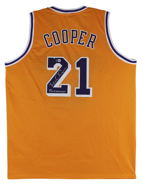 Michael Cooper "5x Champs" Authentic Signed Yellow Pro Style Jersey BAS Witness