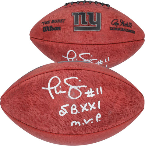 Phil Simms New York Giants Autographed Duke Metallic Football