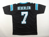 Steve Beuerlein Signed Carolina Panthers Jersey (Schwartz) Ex-Notre Dame Q.B.