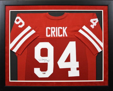 JARED CRICK SIGNED NEBRASKA CORNHUSKERS #94 FRAMED JERSEY COA