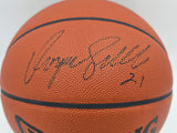Dominique Wilkins Autographed NBA Leather Game Basketball Hawks JSA #AZ56125