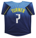 Trea Turner "Brotherly Love" Signed Light Blue Pro Style Jersey BAS Witnessed
