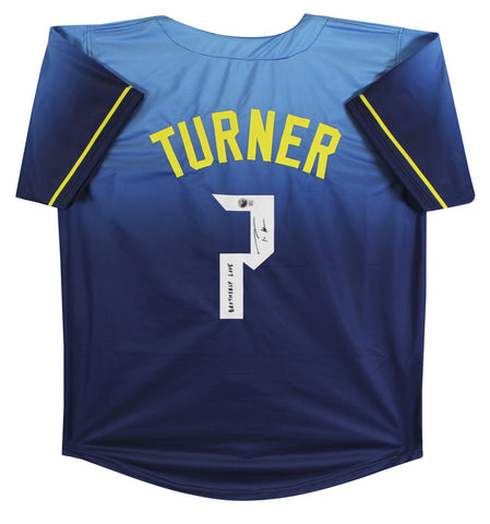 Trea Turner "Brotherly Love" Signed Light Blue Pro Style Jersey BAS Witnessed