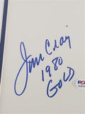 Jim Craig "1980 Gold" Signed 5x7 Card /Team USA Men's Hockey 12x15 Framed / PSA