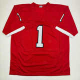 Autographed/Signed Isiah Pacheco Rutgers Red College Jersey JSA COA
