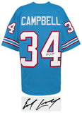 Earl Campbell Signed Blue T/B Custom Football Jersey -(SCHWARTZ SPORTS COA)