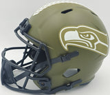 Steve Largent Autographed Seahawks Full Size Salute to Service Helmet Beckett