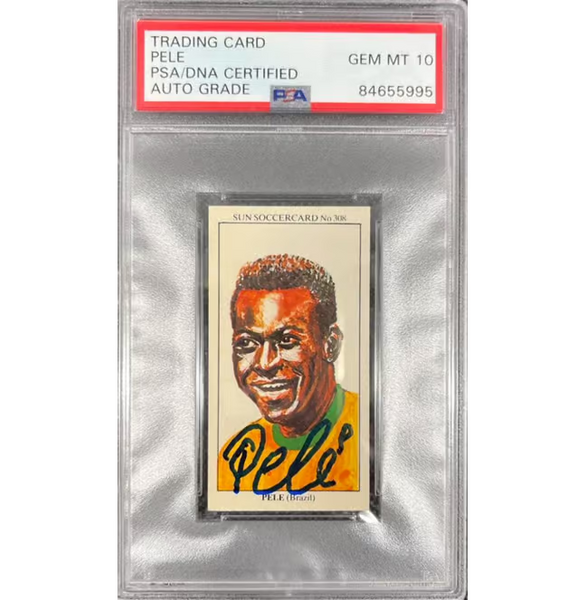 Pele Signed 1979 The Sun All Time Greats #308 - PSA 10 Autograph