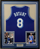 FRAMED Autographed/Signed KOBE BRYANT 35x39 Los Angeles Blue Jersey PSA COA