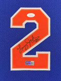 FRAMED NEW YORK KNICKS LARRY JOHNSON AUTOGRAPHED JERSEY JSA COA