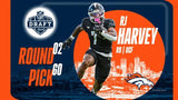R J Harvey Signed Denver Broncos Pro Cut Jersey (JSA) Ex-UCF RB / 2nd Rnd Pck/RB