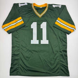 Autographed/Signed Jayden Reed Green Bay Green Football Jersey Beckett BAS COA