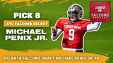 Michael Penix Jr Signed Atlanta Falcons 35"x 43" Framed Jersey (Beckett) 2024 Pk