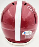 DEVONTA SMITH AUTOGRAPHED ALABAMA CRIMSON TIDE SPEED MINI HELMET BECKETT 189551