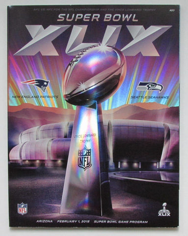 2015 Super Bowl XLIX Hologram Game Program Patriots vs. Seahawks 167870