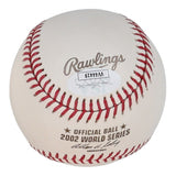 Joe Maddon Signed 2002 Anaheim Angels World Series Baseball (JSA) Bench Coach