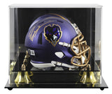 Ravens Ray Lewis Signed 2024 Alt Speed Mini Helmet W/ Case w/ Gold Sig BAS Wit
