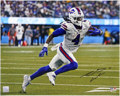 James Cook Buffalo Bills Autographed 16" x 20" Running with the Ball Photograph
