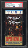 ROGER STAUBACH SIGNED 1972 SUPER BOWL VI 6 TICKET COWBOYS DOLPHINS PSA AUTO 10
