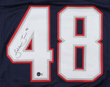 Jahlani Tavai Signed New England Patriots Jersey (Beckett) 2019 2nd Round Pck LB